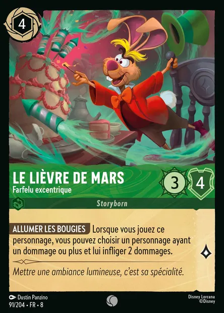 Le Lièvre de Mars - Farfelu excentrique, carte Disney Lorcana CH8-091 — extension Le Règne de Jafar