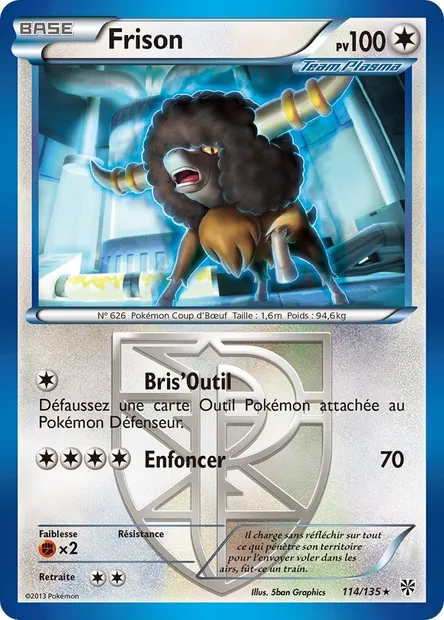 Frison, carte Pokémon PLS 114 — extension Tempète Plasma