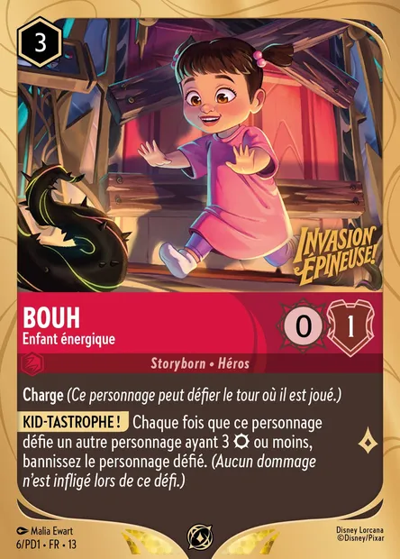Bouh - Enfant énergique, carte Disney Lorcana PD1-006 — extension PD1