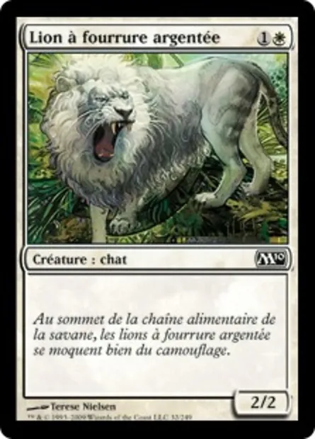 Lion à fourrure argentée, carte Magic M10 32 — extension Magic 2010