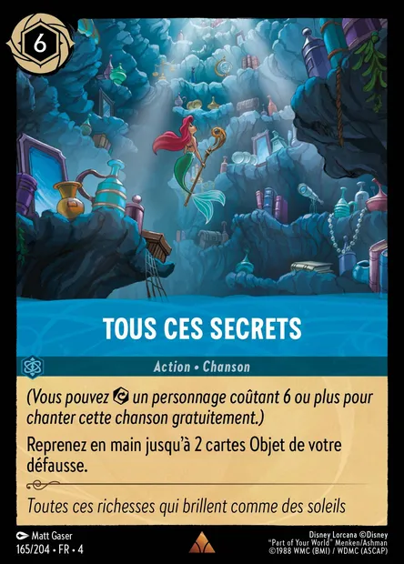 Tous ces Secrets, carte Disney Lorcana CH4-165 — extension Le Retour d'Ursula