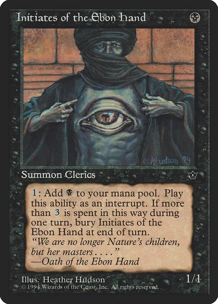 Initiates of the Ebon Hand, Magic card FEM 39a — Fallen Empires set