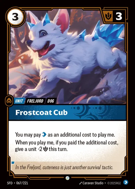 Frostcoat Cub, carte Riftbound SFD 067 — extension Spiritforged