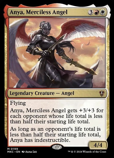 Anya, Merciless Angel, Magic card MKC 199 — Murders at Karlov Manor Commander set