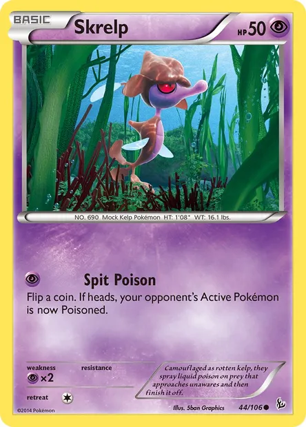 Skrelp, Pokémon card FLF 44 — Flashfire set