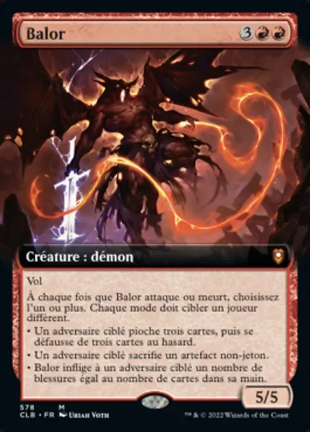 Balor, carte Magic CLB 578 — extension Commander Légendes : la bataille de la Porte de Baldur