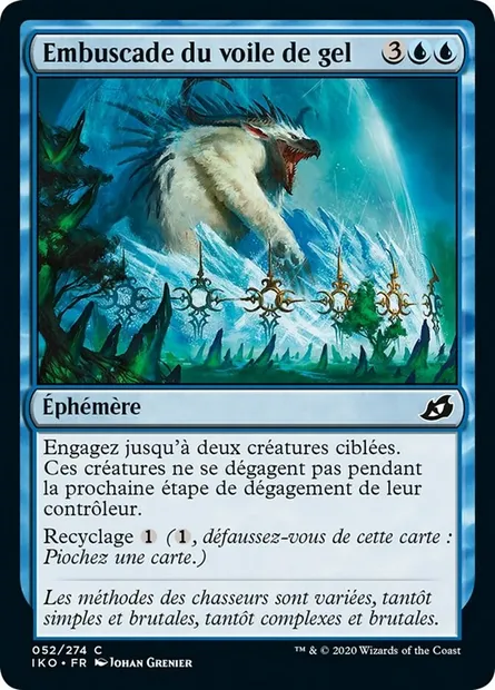 Embuscade du voile de gel, carte Magic IKO 52 — extension Ikoria: Lair of Behemoths