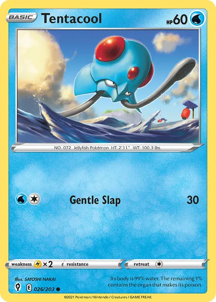 Tentacool, Pokémon card EVS 26 — Evolving Skies set