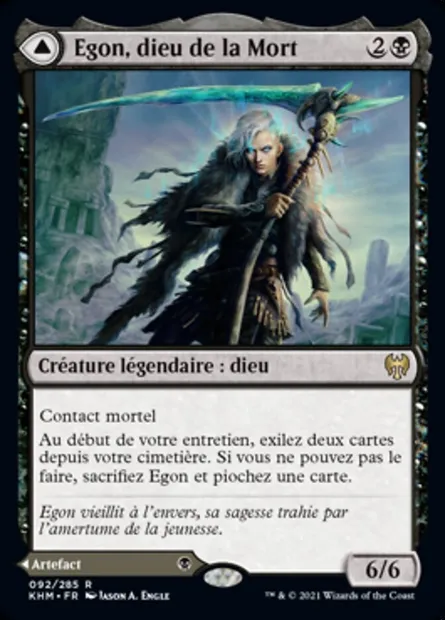 Egon, dieu de la Mort // Trône de la mort, carte Magic KHM 92 — extension Kaldheim