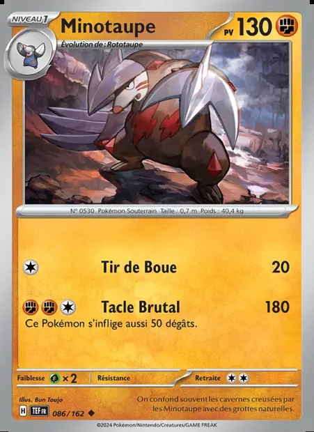 Minotaupe, carte Pokémon TEF 086 — extension Forces Temporelles