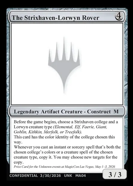 The Strixhaven-Lorwyn Rover, carte Magic UNK MA04 — extension Unknown Event