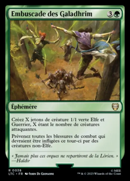 Embuscade des Galadhrim, carte Magic LTC 38 — extension Tales of Middle-earth Commander