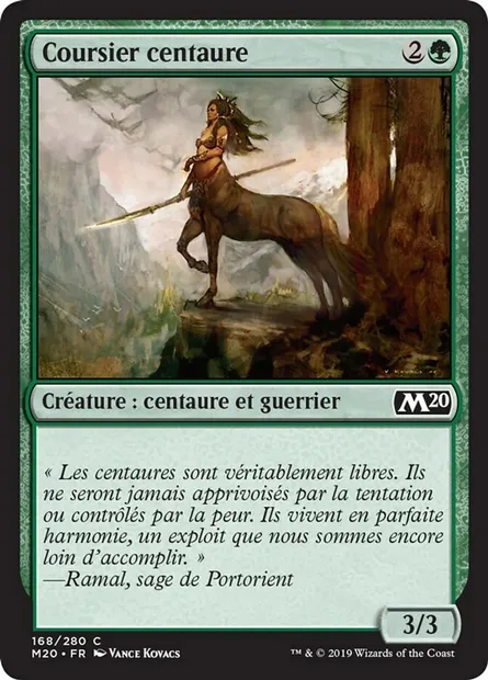 Coursier centaure, carte Magic M20 168 — extension Core Set 2020