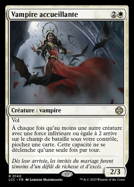 Vampire accueillante, carte Magic LCC 140 — extension The Lost Caverns of Ixalan Commander