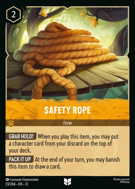 Safety Rope, Disney Lorcana card CH12-033 — Wilds Unknown set