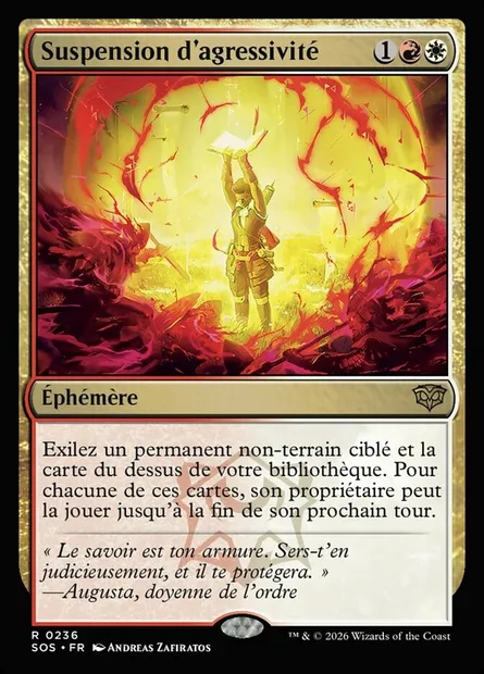 Suspension d'agressivité, carte Magic SOS 236 — extension Secrets of Strixhaven