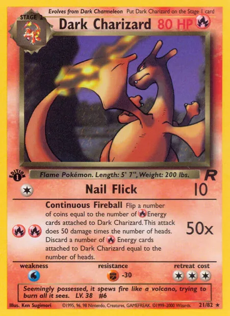 Dark Charizard, Pokémon card TR 21 — Team Rocket set