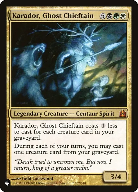 Karador, Ghost Chieftain, Magic card PLST CMD-207 — The List set