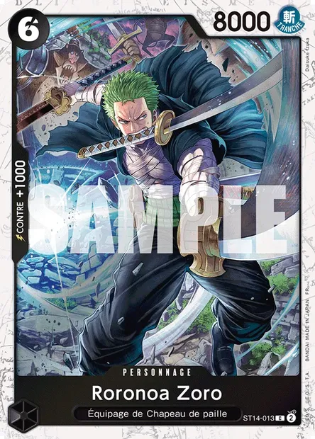 Roronoa Zoro, carte One Piece ST14-013 — extension 3D2Y