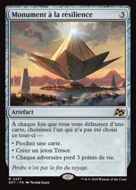 Monument à la résilience, carte Magic DFT 237 — extension Aetherdrift