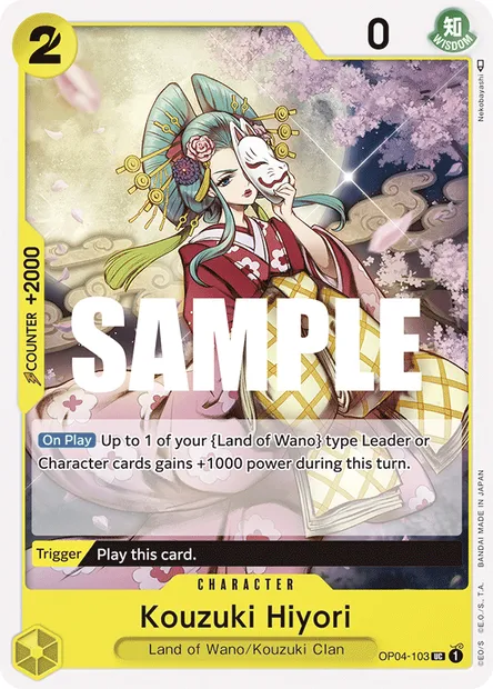 Kouzuki Hiyori, One Piece card OP04-103 — KINGDOMS OF INTRIGUE set