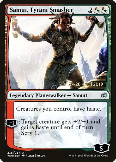 Samut, Tyrant Smasher, Magic card PWAR 235s — War of the Spark Promos set