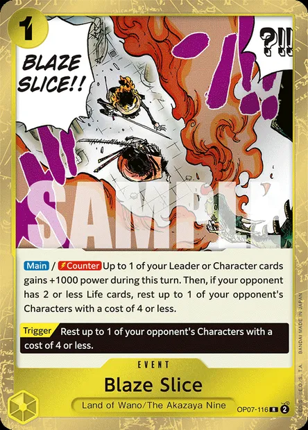 Blaze Slice, One Piece card OP07-116 — 500 YEARS IN THE FUTURE set