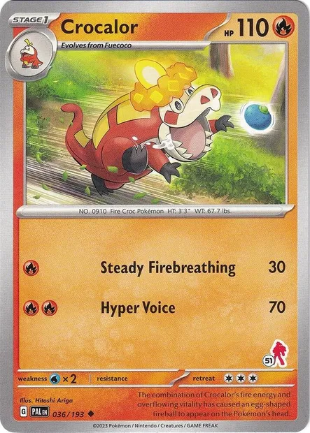 Crocalor, Pokémon card BA24 036-51 — Battle Academy 2024 set