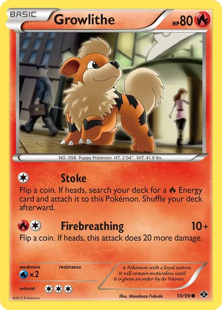 Growlithe, Pokémon card NXD 10 — Next Destinies set