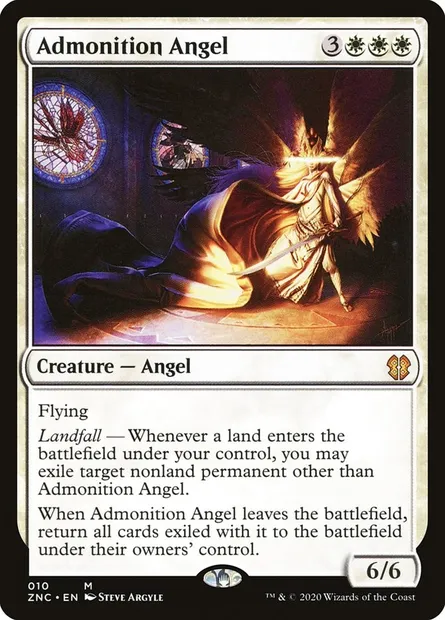 Admonition Angel, Magic card ZNC 10 — Zendikar Rising Commander set
