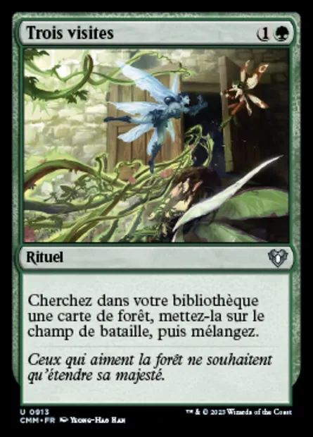 Trois visites, carte Magic CMM 913 — extension Commander Masters