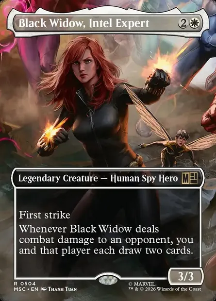 Black Widow, Intel Expert, Magic card MSC 504 — Marvel Super Heroes Commander set