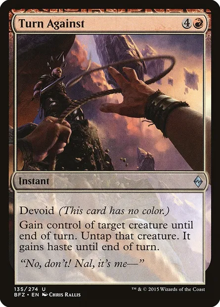Turn Against, Magic card BFZ 135 — Battle for Zendikar set