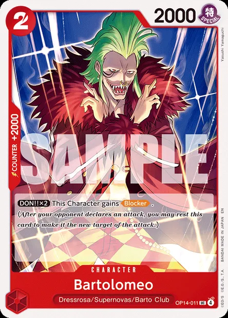 Bartolomeo, One Piece card OP14-011 — THE AZURE SEA’S SEVEN set