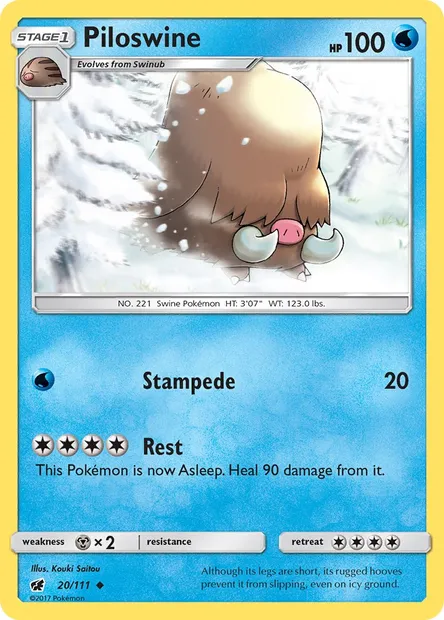 Piloswine, Pokémon card CIN 20 — Crimson Invasion set