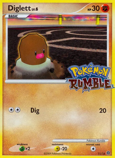 Diglett, Pokémon card RM 11 — Pokémon Rumble set