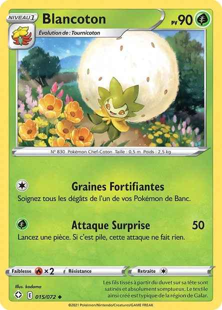 Blancoton, carte Pokémon SHF 15 — extension Destinées Radieuses