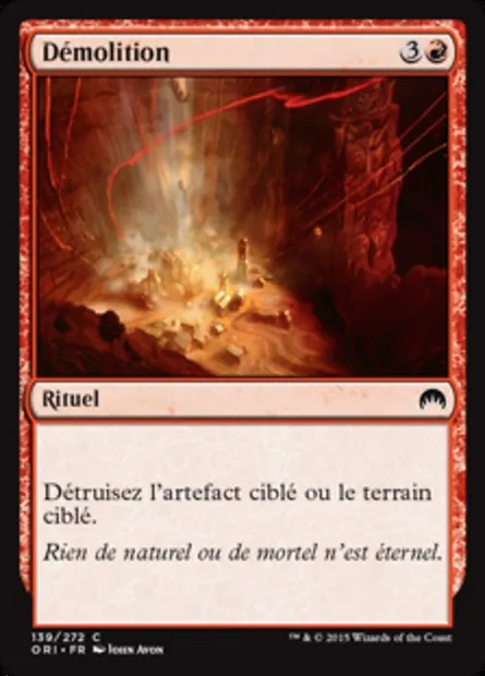 Démolition, carte Magic ORI 139 — extension Magic Origines