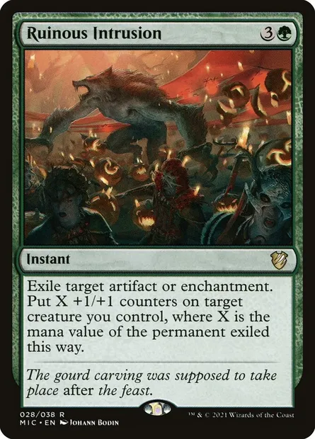 Ruinous Intrusion, Magic card MIC 28 — Midnight Hunt Commander set