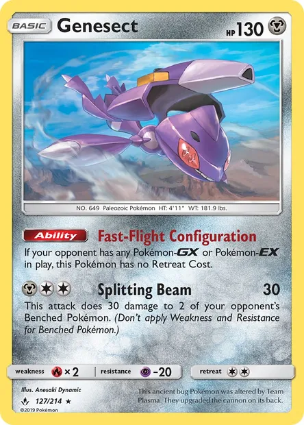 Genesect, Pokémon card UNB 127 — Unbroken Bonds set