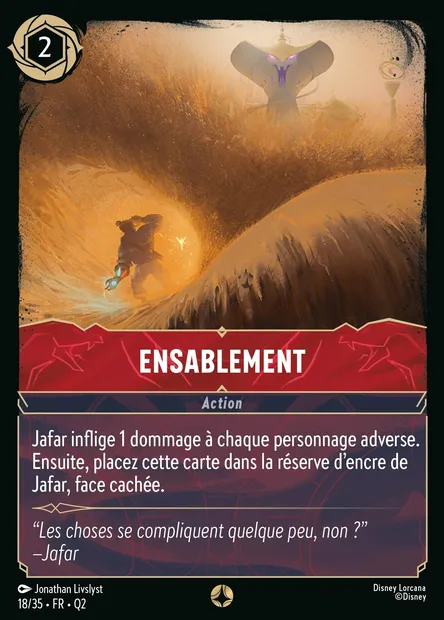 Ensablement, carte Disney Lorcana Q2-018 — extension Quête des Illumineurs: Vol au palais