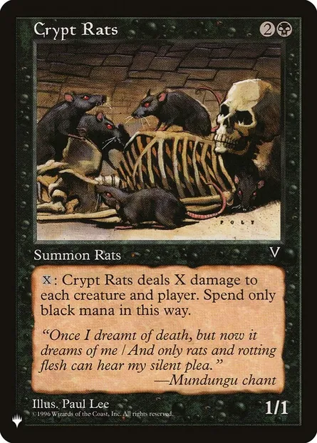 Crypt Rats, Magic card PLST VIS-55 — The List set
