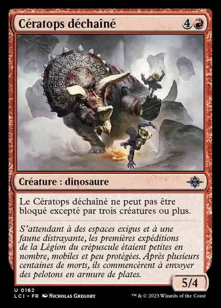 Cératops déchaîné, carte Magic LCI 162 — extension The Lost Caverns of Ixalan