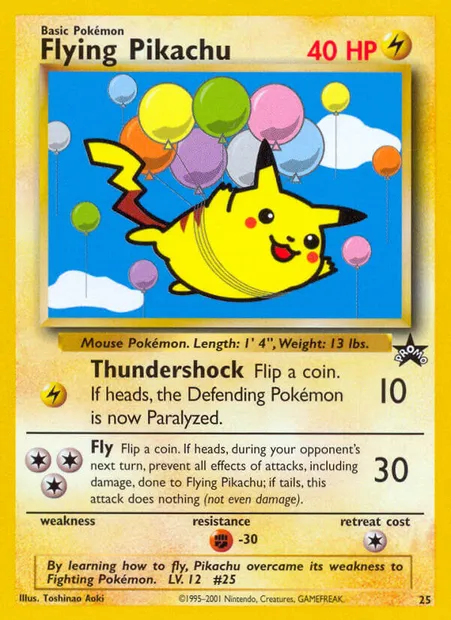 Flying Pikachu, Pokémon card WP 25 — Wizards Black Star Promos set