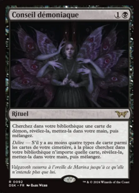 Conseil démoniaque, carte Magic DSK 92 — extension Duskmourn: House of Horror