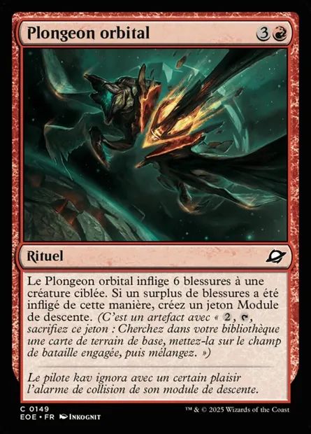 Plongeon orbital, carte Magic EOE 149 — extension Edge of Eternities