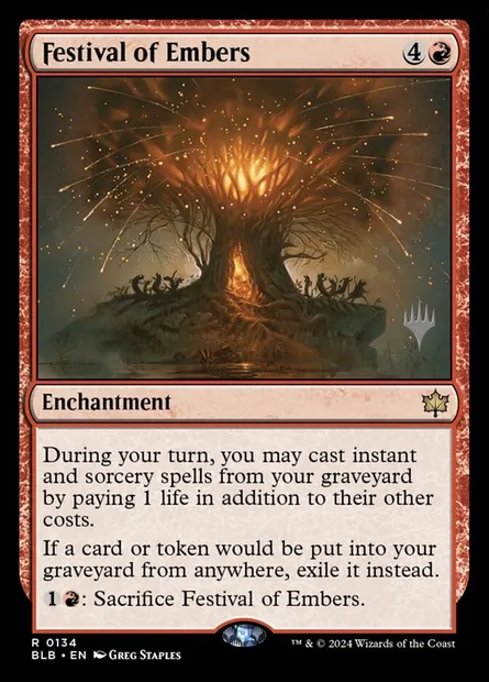 Festival of Embers, Magic card PBLB 134p — Bloomburrow Promos set