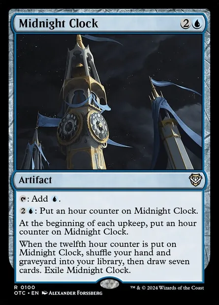 Midnight Clock, Magic card OTC 100 — Outlaws of Thunder Junction Commander set