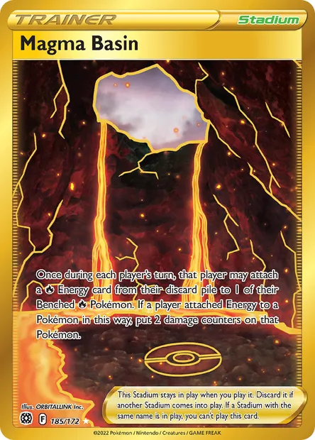 Magma Basin, Pokémon card BRS 185 — Brilliant Stars set