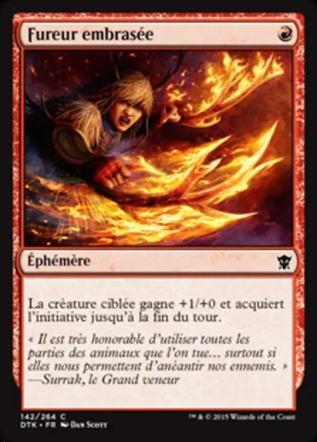 Fureur embrasée, carte Magic DTK 142 — extension Les Dragons de Tarkir